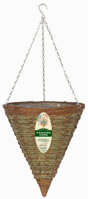 Grass Rope and Fern Hanging Cone  (12