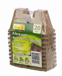 6cm Fibre Pots (Square) - Pack of 20