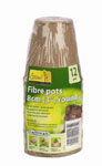 8cm Fibre Pots (Round) - Pack of 12