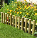 Lodge wood picket edging (1m x 0.40m)