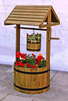 Wood Wishing Well Planter